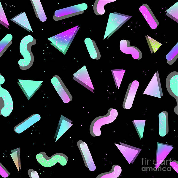 Glitter Shapes Black Background Mixed Media by Melisssne Drawings - Fine  Art America