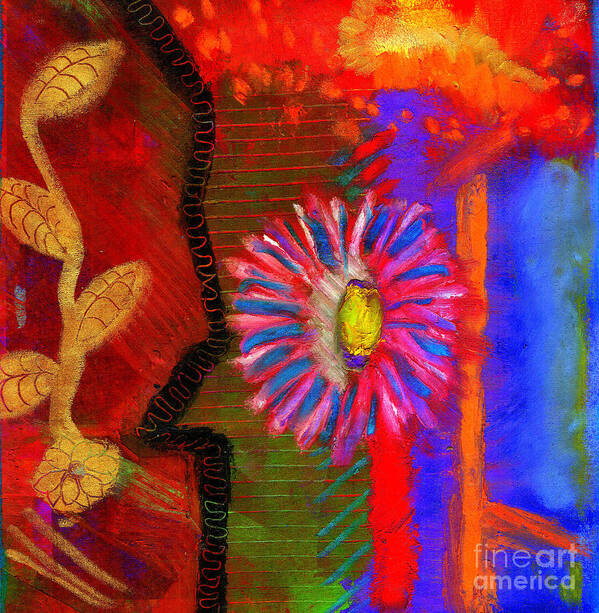 Abstract Poster featuring the painting A Flower for You by Angela L Walker