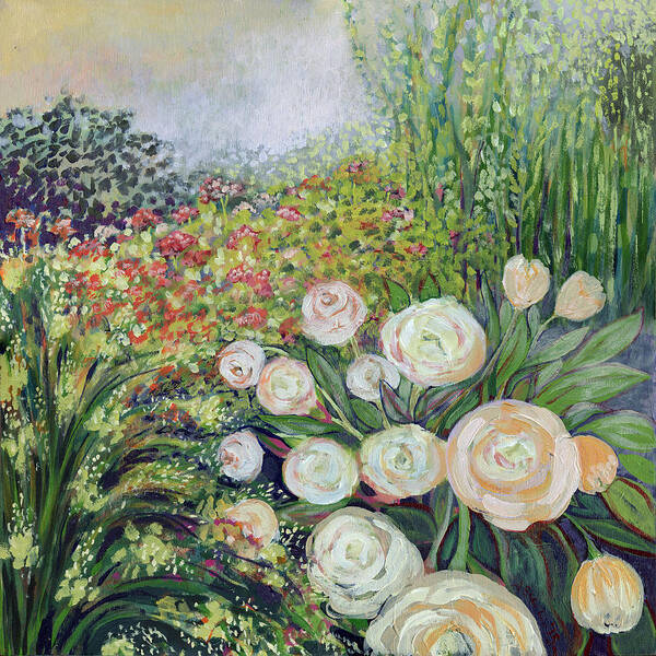 Impressionist Poster featuring the painting A Garden Romance by Jennifer Lommers