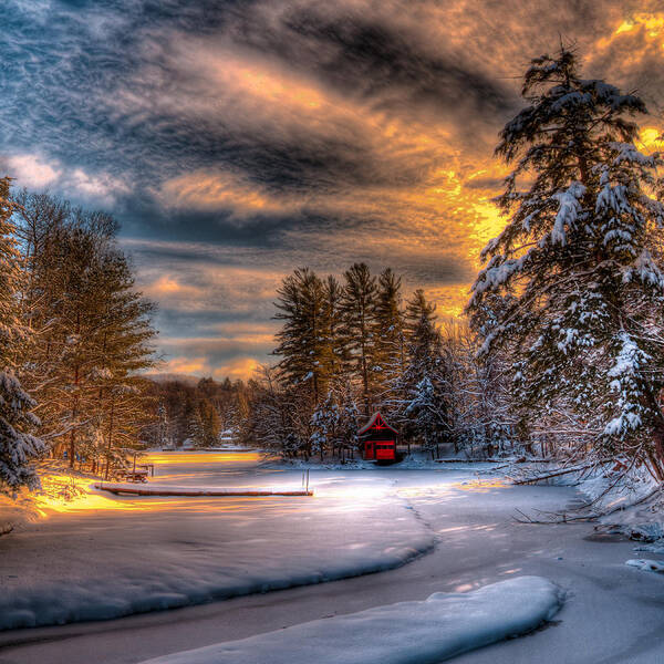 A Winter Sunset Poster featuring the photograph A Winter Sunset by David Patterson