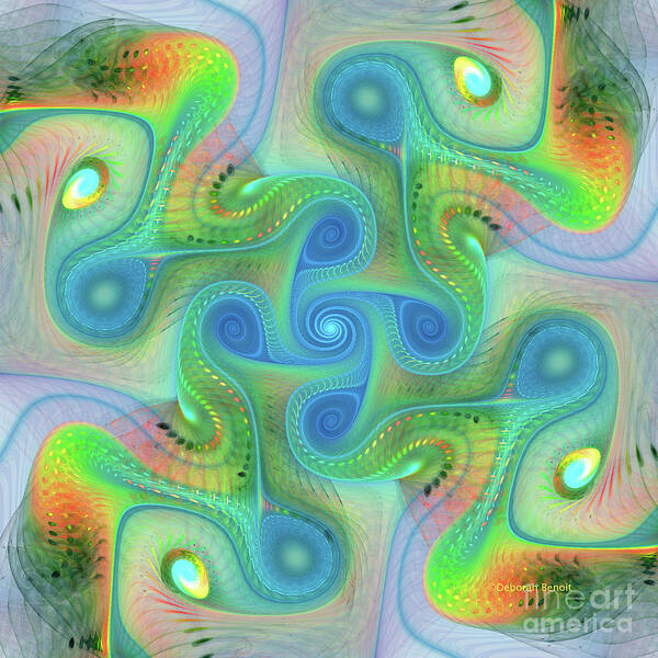 Fractal Poster featuring the digital art Abstract Gnarl by Deborah Benoit