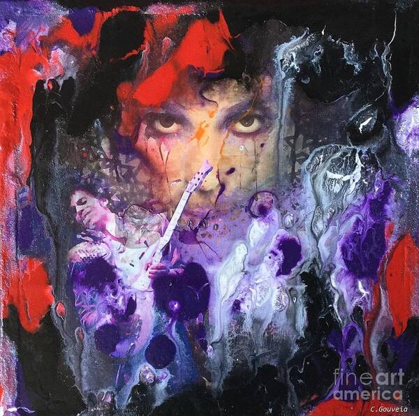 Abstract Art Prince Poster featuring the painting Abstract Art Prince by Carl Gouveia