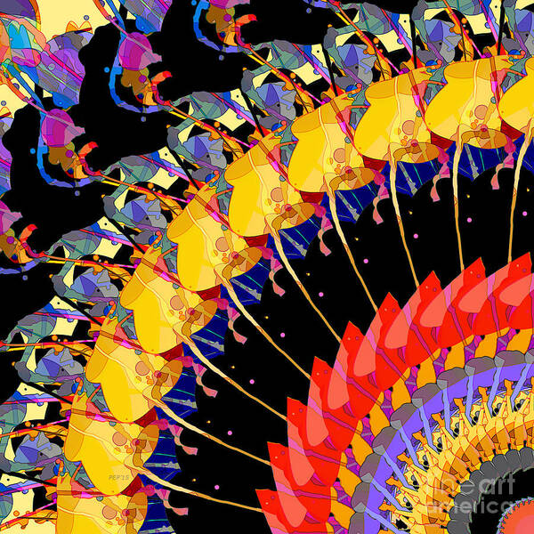 Digital Art Poster featuring the digital art Abstract Collage of Colors by Phil Perkins