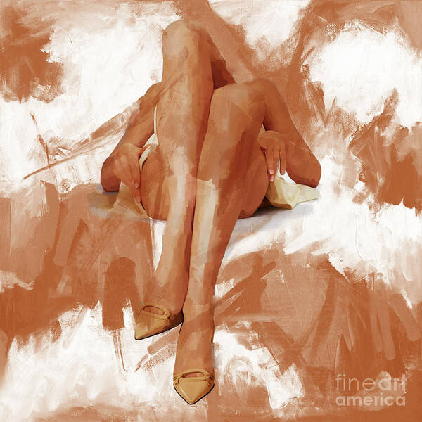 Long Legs Poster featuring the painting Abstract Female Legs 02 by Gull G