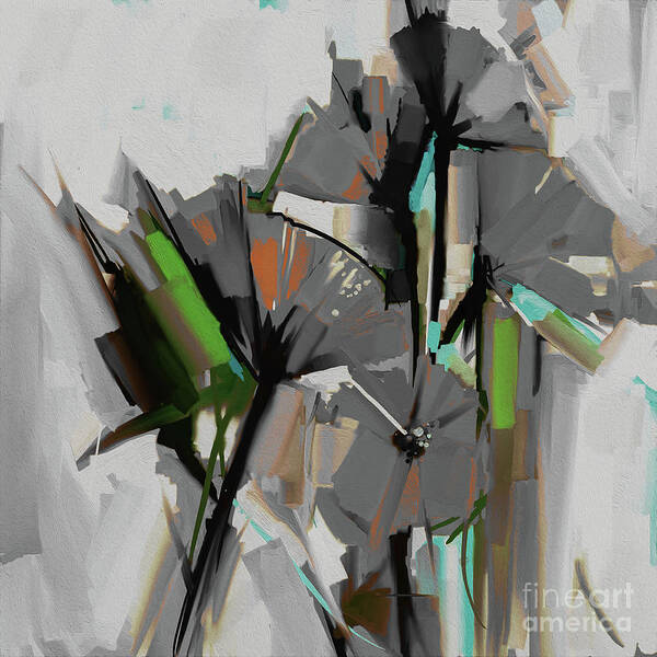 Flowers Poster featuring the painting Abstract Flowers 40032 by Gull G