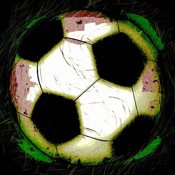 Soccer Poster featuring the digital art Abstract Grunge Soccer Ball by David G Paul