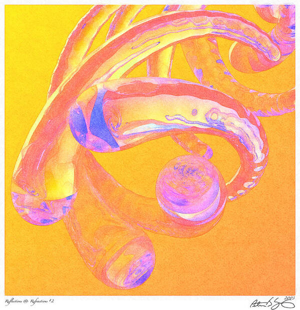 Glass Poster featuring the painting Abstract Number 2 by Peter J Sucy