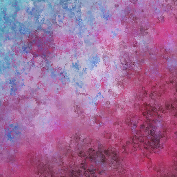 Abstract Poster featuring the painting Abstract Square Pink Fizz by Michelle Wrighton