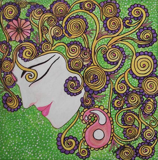 Abstract Poster featuring the painting Blossom by Saranya Haridasan