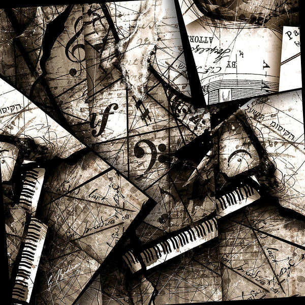 Piano Poster featuring the digital art Abstracta 29 Coda by Gary Bodnar