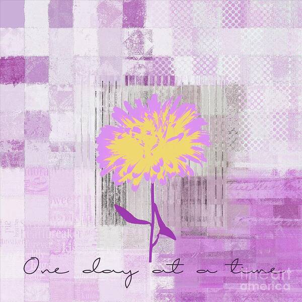 Pink Poster featuring the digital art Abstractionnel - 29-3pmau - One Day at a Time by Variance Collections