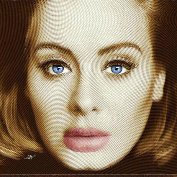 Adele Poster featuring the painting Adele Painting Circle Pattern 2 by Tony Rubino