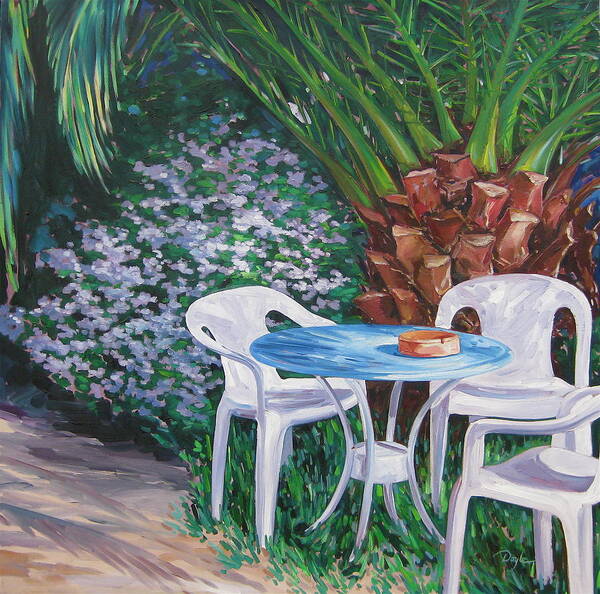 Palm Tree Poster featuring the painting Afternoon Break by Karen Doyle
