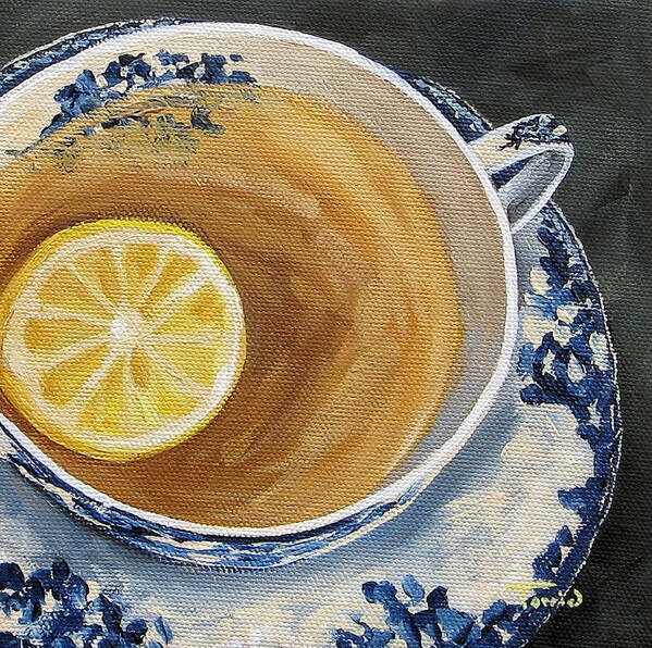 Teacup Poster featuring the painting Afternoon Tea by Torrie Smiley