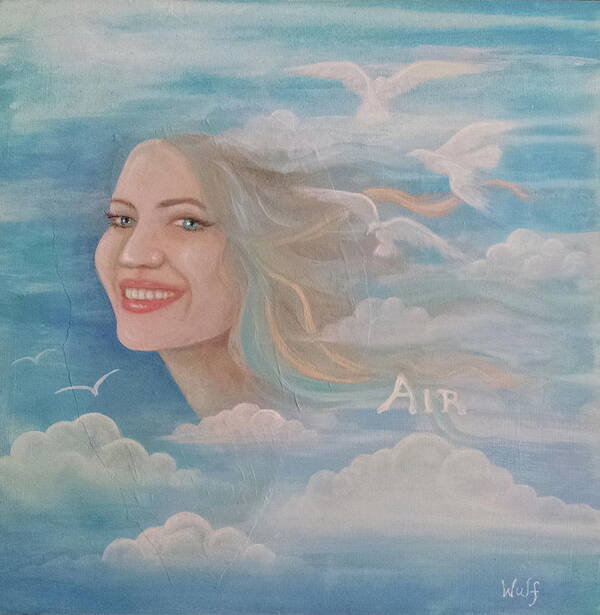 Air Poster featuring the mixed media Air by Bernadette Wulf