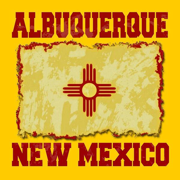 Albuquerque Poster featuring the digital art Albuquerque New Mexico by David G Paul