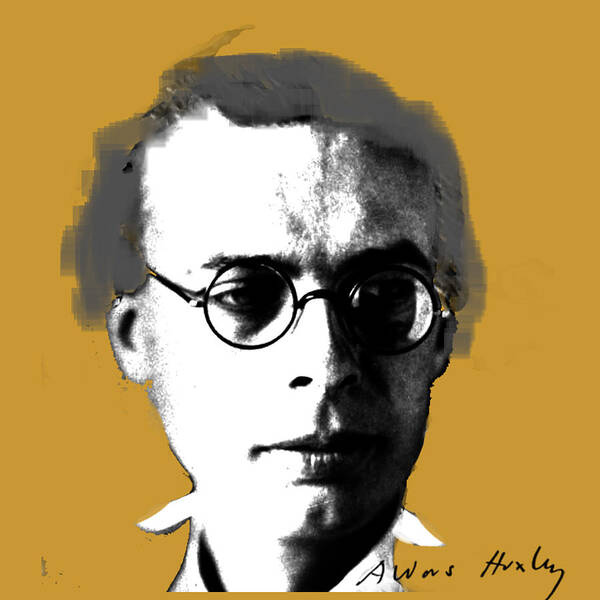 Huxley Poster featuring the digital art Aldous Huxley by Asok Mukhopadhyay