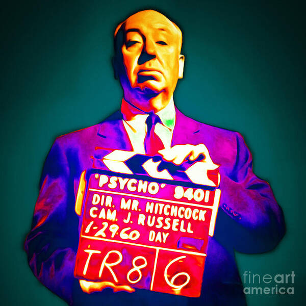 Wingsdomain Poster featuring the photograph Alfred Hitchcock Psycho 20151218 square by Wingsdomain Art and Photography