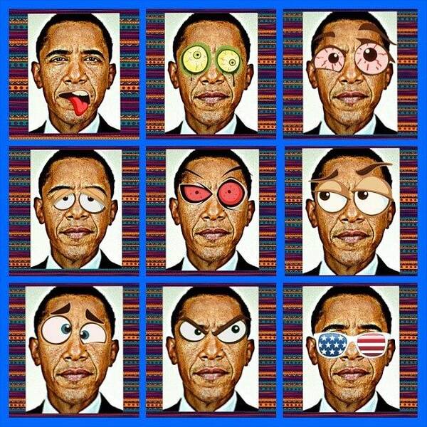 All Barack Obama Funny Serie Poster by Nuno Marques - Mobile Prints