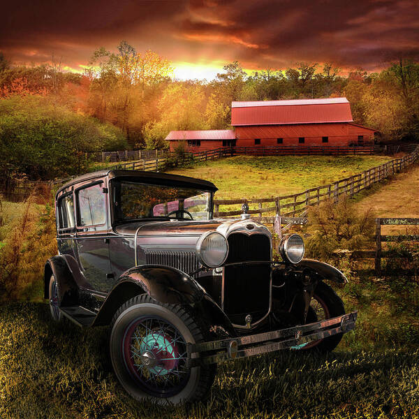 1928 Poster featuring the photograph Along the Fences at Sunset by Debra and Dave Vanderlaan