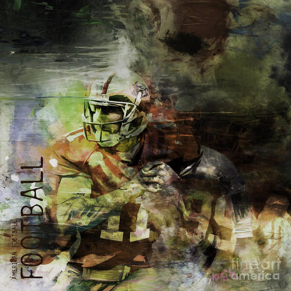 Manziel Poster featuring the painting American Football 023 by Gull G