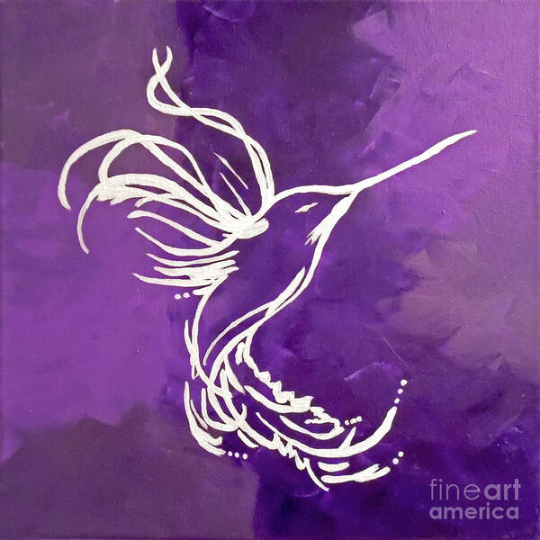 Bird Purple Poster featuring the painting Amethyst by Jilian Cramb - AMothersFineArt
