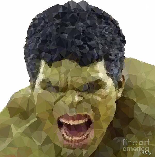Hulk Poster featuring the digital art Anger by HELGE Art Gallery