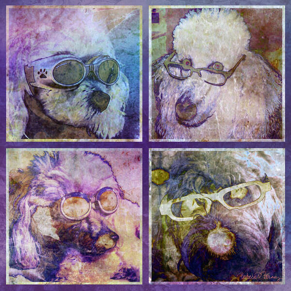 Poodle Poster featuring the digital art Attitoodles by Barbara Berney