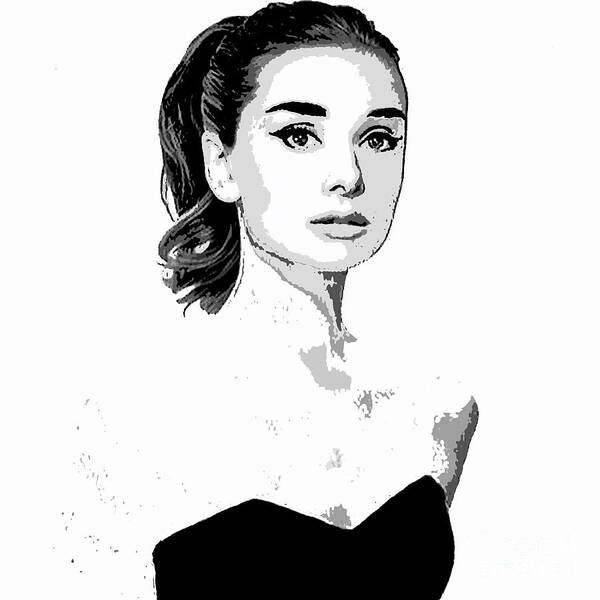 Audrey Hepburn Poster featuring the painting Audrey Hepburn by Saundra Myles