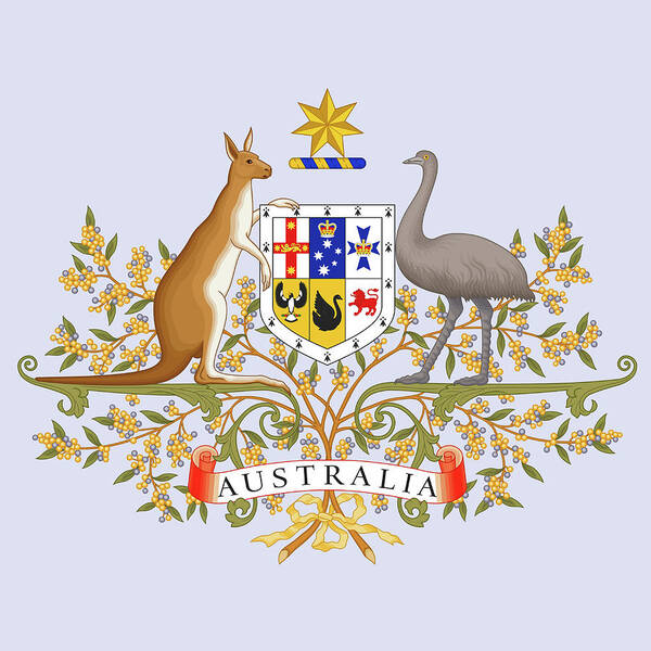 Australia Poster featuring the drawing Australia Coat of Arms by Movie Poster Prints