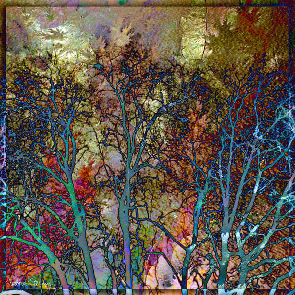 Autumn Poster featuring the digital art Autumn Woods by Barbara Berney