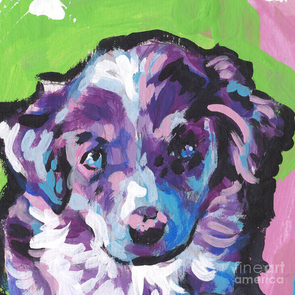 Australian Shepherd Poster featuring the painting Awww See Baby by Lea S