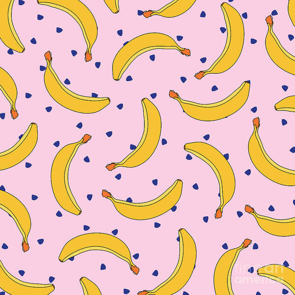 Banana Poster featuring the digital art B-a-n-a-n-a-s by Elizabeth Tuck