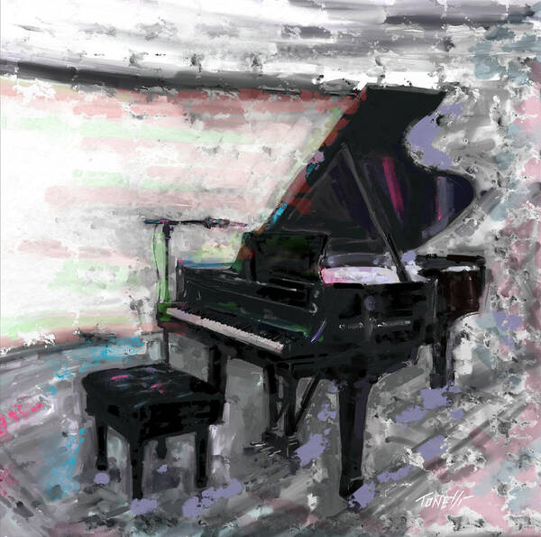 Piano Poster featuring the mixed media Piano Music, Baby Grand by Mark Tonelli