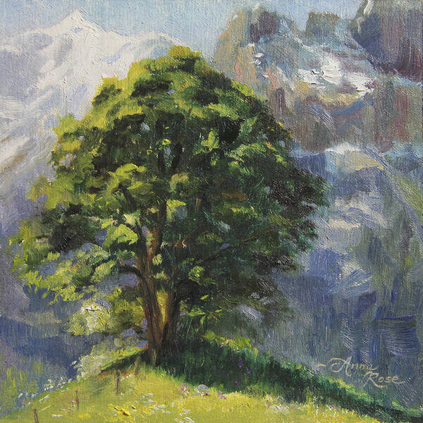 Landscape Poster featuring the painting Backdrop of Grandeur Plein Air Study by Anna Rose Bain