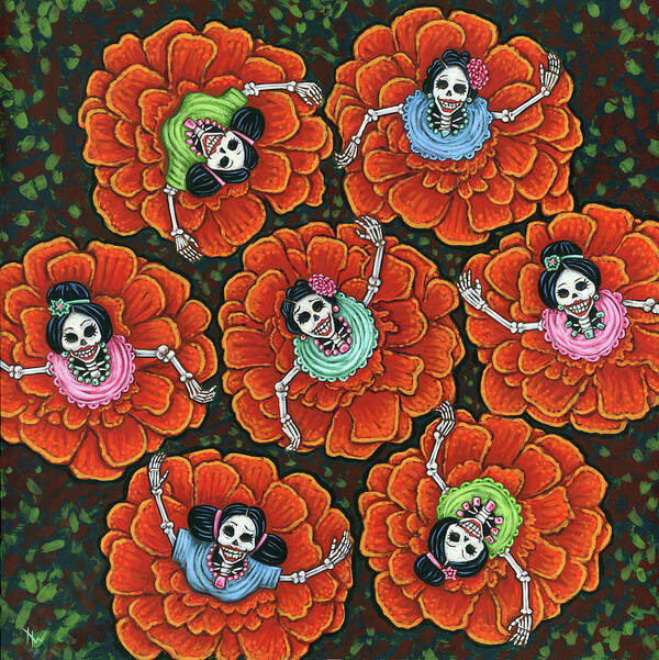 Death Poster featuring the painting Bailemos by Holly Wood