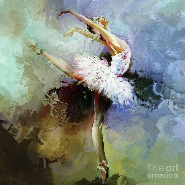 Swan Lake Poster featuring the painting Ballerina 04901 by Gull G