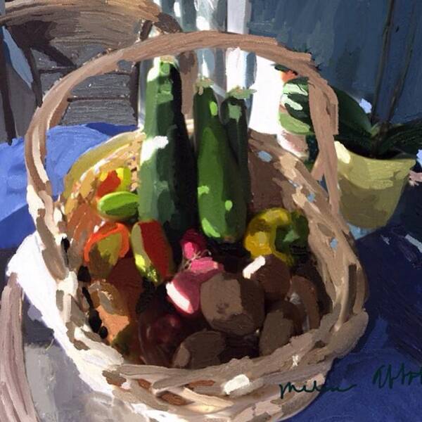 Melissaabbottdesigns Poster featuring the photograph Basket Of Vegetables by Melissa Abbott