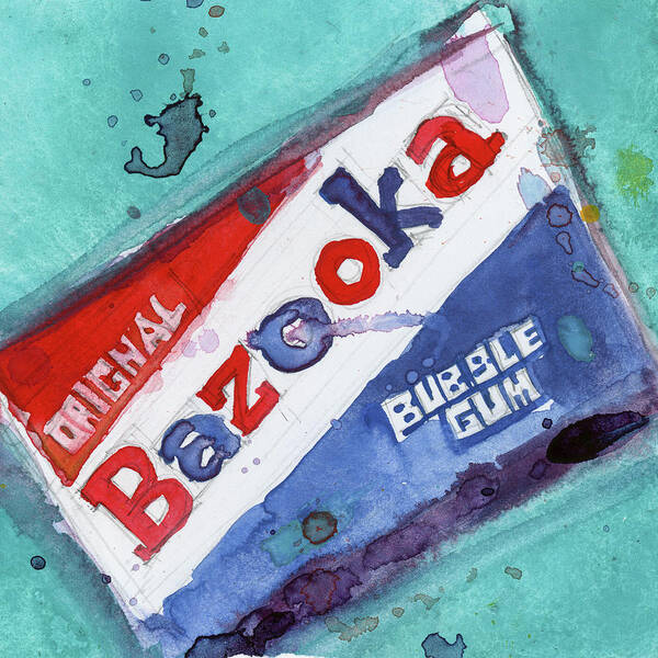 Candy Art Poster featuring the painting Bazooka Bubble Gum by Dorrie Rifkin