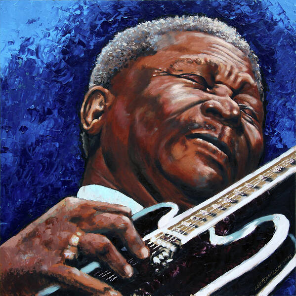 Bb King Poster featuring the painting BB King by John Lautermilch