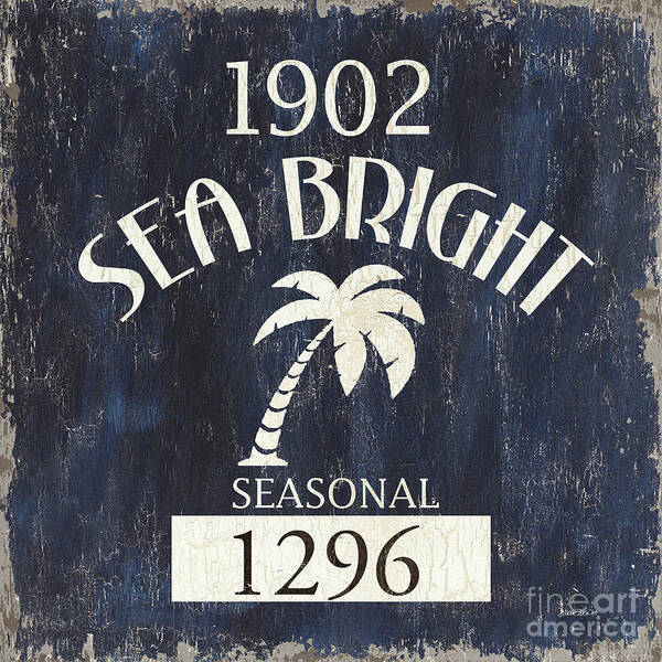 Beach Poster featuring the painting Beach Badge Sea Bright by Debbie DeWitt