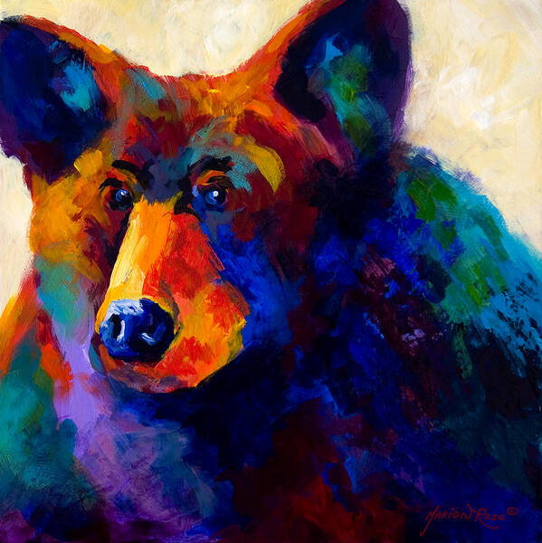 Bear Poster featuring the painting Beary Nice - Black Bear by Marion Rose