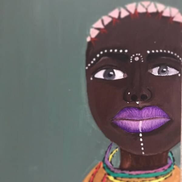 African Women Poster featuring the painting Beauty by NiKita Hill