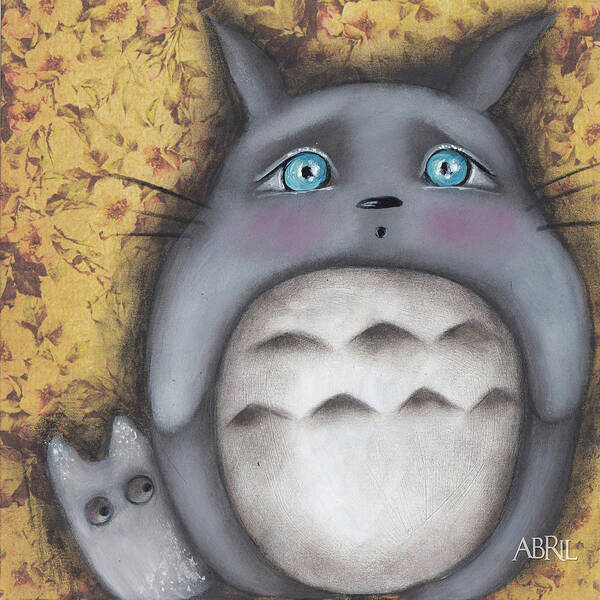 Totoro Poster featuring the painting Best Friend by Abril Andrade