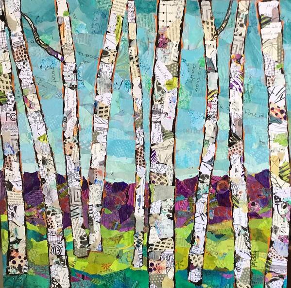 Birch Poster featuring the painting Birch Trees by Phiddy Webb