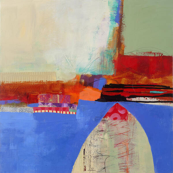 Abstract Art Poster featuring the painting Blue Arch by Jane Davies