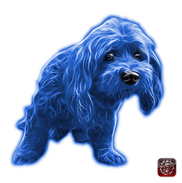 Lhasa Apso Poster featuring the painting Blue Lhasa Apso Pop Art - 5331 - wb by James Ahn