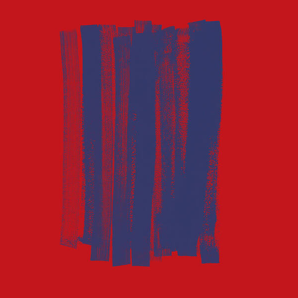 Red Poster featuring the painting Blue on Red by Julie Niemela