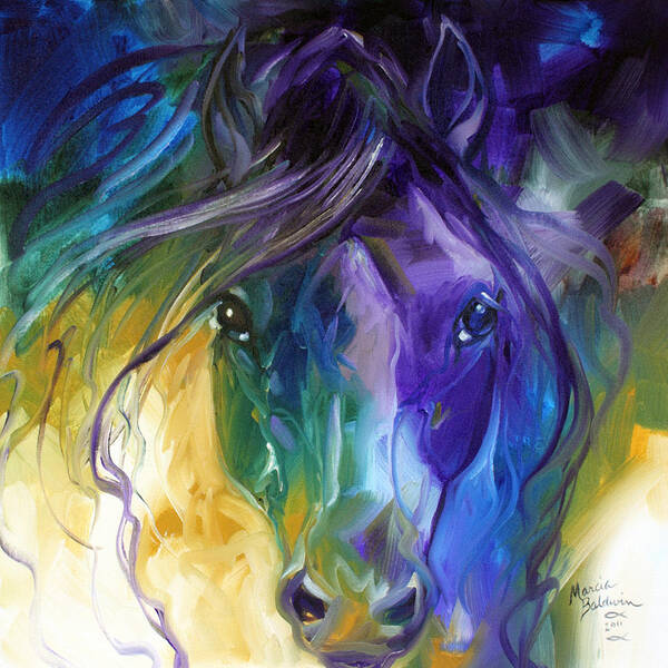 Horse Poster featuring the painting Blue Roan Abstract by Marcia Baldwin