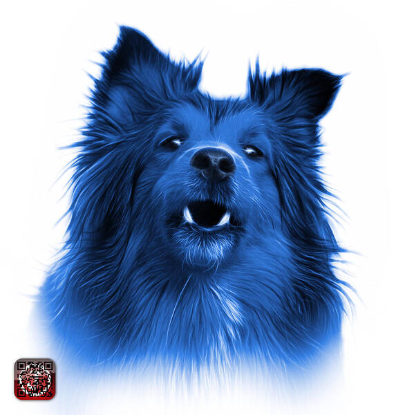 Sheltie Poster featuring the painting Blue Sheltie Dog Art 0207 - WB by James Ahn